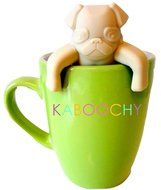 KABOOCHY Pug Life Silicone Tea Infuser, Cute Loose Leaf Tea Strainer, Beige Color