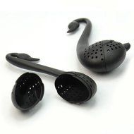 2Pcs Cute Plastic Colander Swan Design Tea Herb Strainer Teaspoon Infuser Filter (Color Black or White Send at... N3
