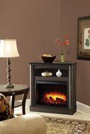 Pleasant Hearth Thompson Compact Wall/Corner Media Fireplace, Mocha N3