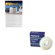 KITMMM6200341296MMMOAC250RF - Value Kit - Filtrete Replacement Filter (MMMOAC250RF) and Highland Invisible Permanent...