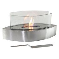Sunnydaze Barco Ventless Tabletop Bio Ethanol Fireplace, Stainless Steel N5