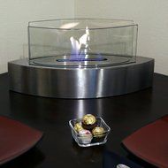 Sunnydaze Barco Ventless Tabletop Bio Ethanol Fireplace, Stainless Steel N6