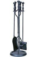 Ball 5 piece Fireplace Tool Set, 31"Hx9"W, BLACK