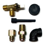 On/Off Valve with Knob Handle and Single Extension for Gas Logs