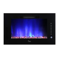 Caesar Luxury Linear Wall Mount Recess Freestanding Multicolor Flame Electric Fireplace, 30-Inch N10