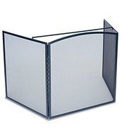 Tri-Folding Mesh Stove Guard With Locking Panels, in Black