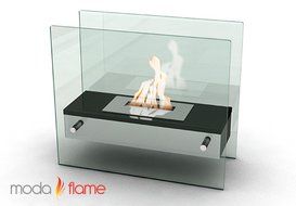 Moda Flame Naples H Tabletop Firepit Bio Ethanol Ventless Fireplace Black N3