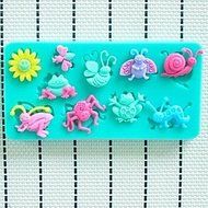 Sher Sunflower Bees Frog Snails Baking Fondant Cake Chocolate Candy Mold