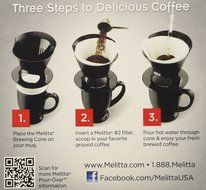 Melitta Coffee Maker, Porcelain 6 Cup Pour- Over Brewer