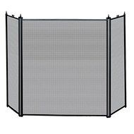 Uniflame 3-Fold Black Fireplace Screen