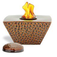 Pacific Decor 56281 Tapered Glazed Ceramic Flame Pot with Lid, 6.5 by 6.5 by 8-Inch, Brown
