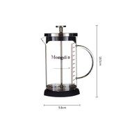 Oak-Pine 600 ML / 20 Oz Portable Heat Resistant Stainless Steel High Borosilicate Glass Graduated French Coffee...