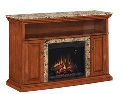 ClassicFlame 23MM1424-W276 Brighton TV Stand for TVs up to 60&quot;, Golden Honey (Electric Fireplace Insert sold separately)