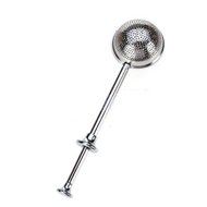 Tea Ball Strainer 7.2" Ball Push Loose Tea Leaf Herbal Locking Infuser Teaspoon Strainer Filter Spoon Rest N2