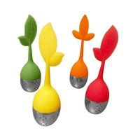 Evelots 4 Silicone Tea Infusers Stainless Steel Strainer Filter, Assorted Color