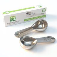 Premium Coffee Scoop (Set of 2) - 2 Tablespoon (Tbsp) - The Best Stainless Steel Measuring Spoons for Coffee,...