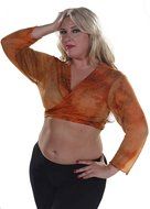 Belly Dance Shear Long Sleeve Choli Top | Pera Mosaics 2 - MultiColor - Medium/large N2