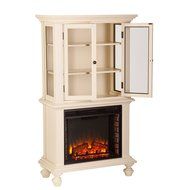 Townsend Electric Fireplace Curio - Antique White N2
