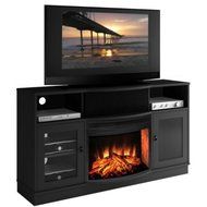 Contemporary 64&quot; TV Stand with Curved Electric Fireplace