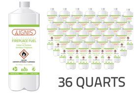 Ignis Bio Ethanol Fireplace Fuel - 36 Pack (36 1-Quart Bottles) N6