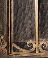 Classic Scroll Antique Gold Iron Fireplace Screen N5