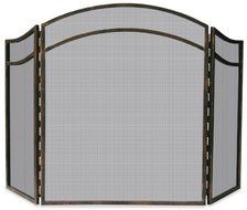 Uniflame, S-1692, 3 Fold Antique Rust Wrought Iron Arch Top Screen
