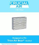 Trion Air Bear 16x25x3 (16" x 25" x 3") Merv 8 Replacement Air Filter, Compare to Part # 255649-101, Designed...