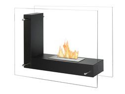 Ignis Vitrum L Black Freestanding Ventless Ethanol Fireplace