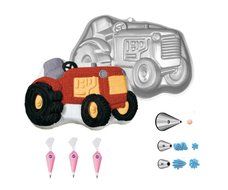 Wilton Tractor Shaped Cake Pan Bundle of 7 Items: Tractor Cake Pan, Decorating Tips and Decorating Bags