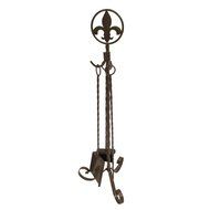 Leigh Country 4 Piece Fleur De Lis Fireplace Tool Set