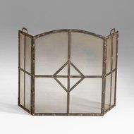 Cyan Lighting 04900 Lincoln - 49.5 Inch Small Fire Screen, Raw Steel Finish
