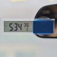 Awakingdemi Auto Car 2 in 1 Digital LCD Clock Thermometer with Suction Cup N4