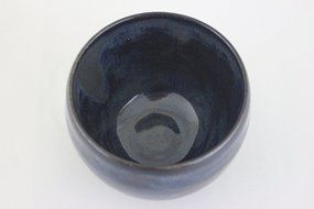 Chawan or Matcha Tea Bowl, Ceramic Bowls, Pottery Handmade in Vermont (Mixed Blue)