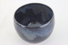 Chawan or Matcha Tea Bowl, Ceramic Bowls, Pottery Handmade in Vermont (Mixed Blue) N2