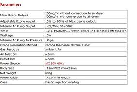 TOPCHANCES 110V Enaly OZX-300ST Ozone Generator Air &amp; Water Purifier Sterilizer with Timer N4
