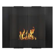City Wall Mounted Bio Ethanol Fireplace (Black)