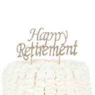 Happy Retirement Cake Topper Party Supplies Decoration Ideas (Silver)