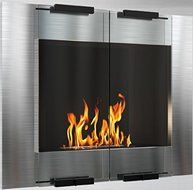 City Wall Mounted Bio Ethanol Fireplace (Black) N2