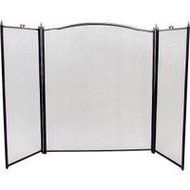 HOMEBASIX C31020ASK3L 3-Panel Fire Screen, Antique Silver/Black