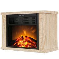 Fanala 13" Electric Mobile Fireplace Portable Freestanding Tabletop Mini Heater Firebox (13 inch, Light Wood Grain) N6