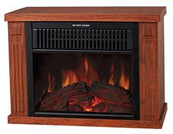 Fanala 13" Electric Mobile Fireplace Portable Freestanding Tabletop Mini Heater Firebox (13 inch, Light Wood Grain) N9