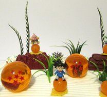 Dragon Ball Z Birthday Cake Topper Set Featuring Dragon Ball Z Characters and Themed Decorative Accessories