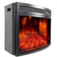 AKDY Freestanding 6 Setting LED Backlights Tempered Glass Adjustable Electric Fireplace Heater w/ Remote Control... N6