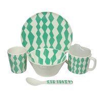 Baby Dining Set Trapp Teal - Scandinavian Retro Design 5 Pcs