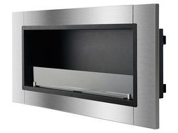 Ignis Lata Recessed Ventless Ethanol Fireplace with Glass N5