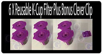 Og Refillable Reusable Coffee Filter Compatible with Keurig K Cup Coffee System 2.0 &amp; 1.0 Brewers (Pack of 6)plus...