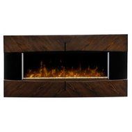 Espresso Finished Wooden Metal Frame Glass Front Wall Mount Electric Fireplace Patented Dimplex Firebox N2
