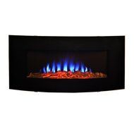 High-End Curved Glass Front Wall Mount Electric Fireplace N4