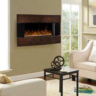 Espresso Finished Wooden Metal Frame Glass Front Wall Mount Electric Fireplace Patented Dimplex Firebox N3