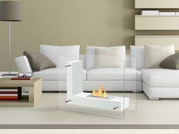 Ignis Ventless Bio Ethanol Fireplace Vitrum L White N3